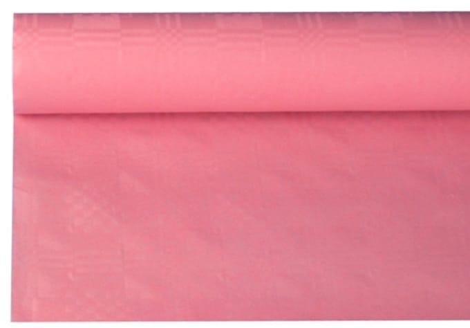 12x Tafelkleed papier met damastprint 8 m x 12 m roze
