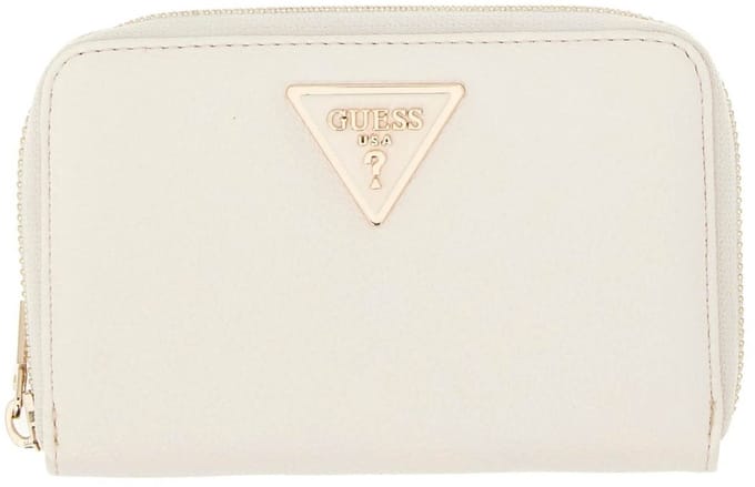 GUESS portemonnee Laurel II SLG Medium Zip Around Wallet Cream White crème