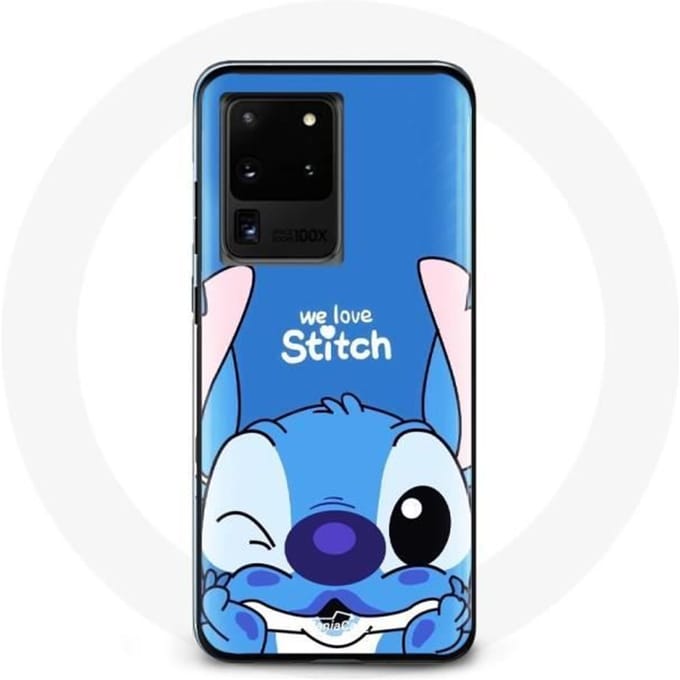 Hoesje voor Samsung Galaxy S20 Ultra Stitch schattige blauwe achtergrond blauw