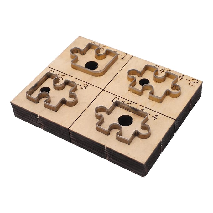 Découpe de cuir C46 Puzzle Design, base épaisse en acier à haute teneur en carbone, découpe facile du cuir beige