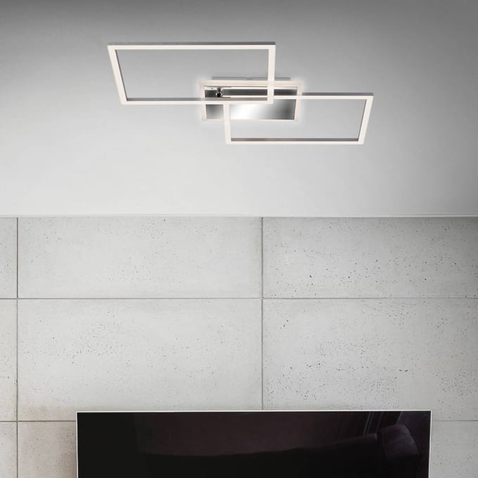 BRILONER - FRAME - LED plafondlamp - CCT- kleurtemperatuurregeling - incl. afstandsbediening - backlight effect - middenverlichting - traploos dimbaar via afstandsbediening - IP20 - 40W