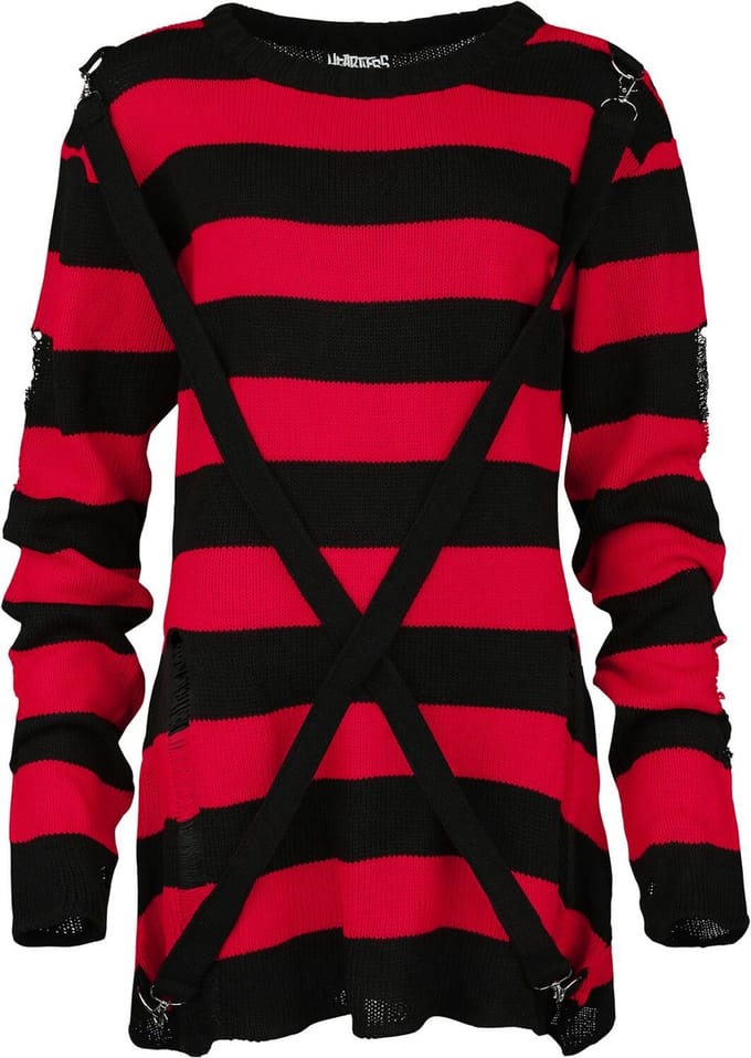 Heartless Orianaer Dames Gebreide trui - rood/zwart - 3XL