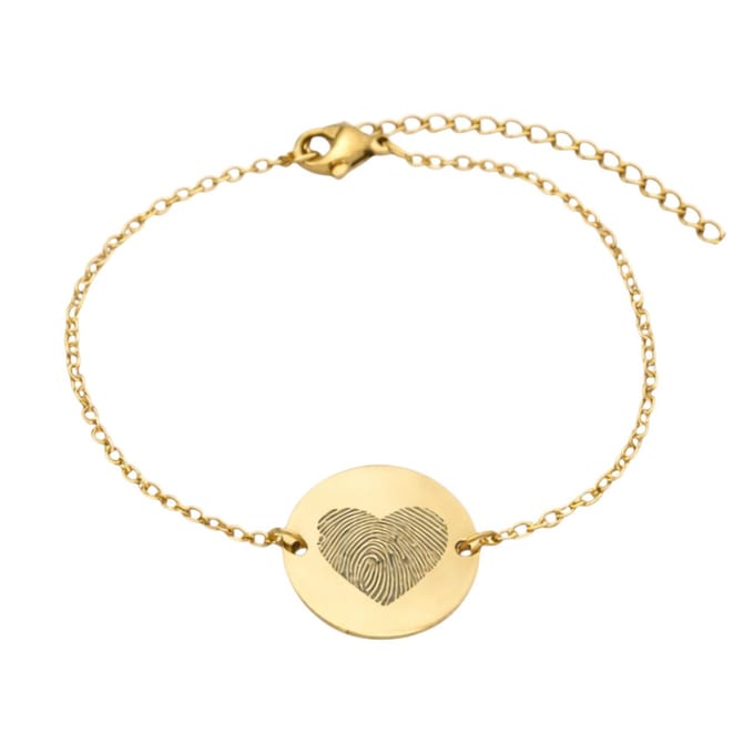 Armband Vingerafdruk Hart Goud