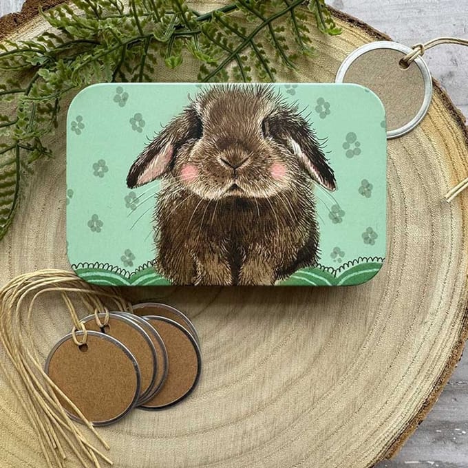 Alex Clark Rectangle Tin Bramble ~ Langwerpig opbergblikje konijn