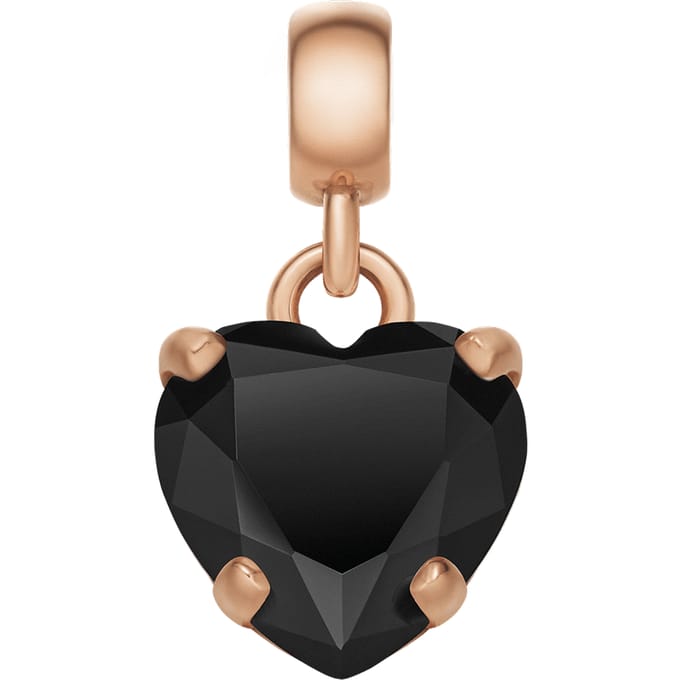 Daniel Wellington DW Charm Heart Crystal 12x6mm Rose Gold/Black
