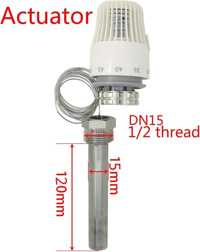 Thermostatische Radiatorkraan - Vloerverwarming kraan - Temperatuurregeling - Koperen Klep - DN15 - Niet gespecificeerd