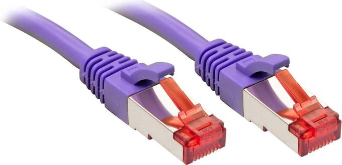 LINDY 47826 RJ45 Netwerkkabel, patchkabel CAT 6 S/FTP 5.00 m Violet Afscherming gevlochten, Verdraaid, Afscherming totaal, PVC-mantel, Folie afscherming,