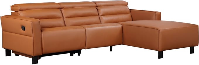 Carpari-Hoekbank - Handmatige Relax - Cognac PU