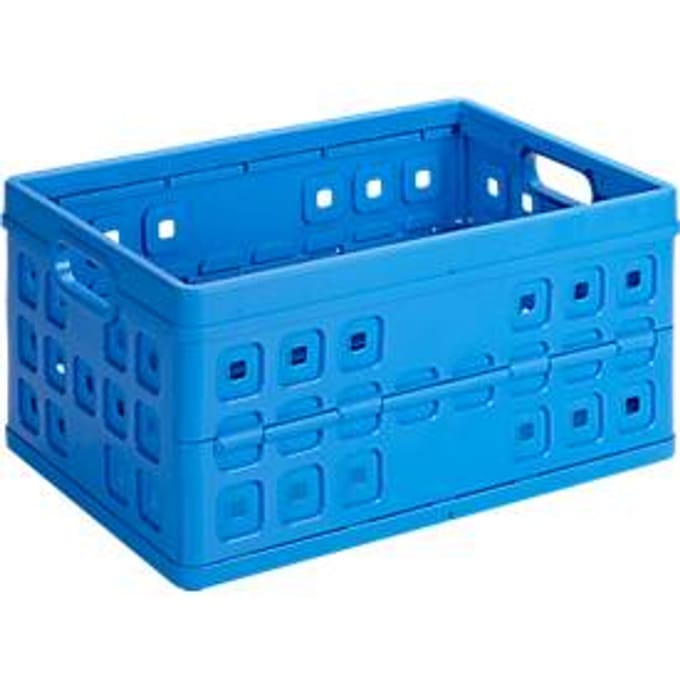 Sunware Square vouwkrat, inhoud 46 liter, met open handgreep, blauw