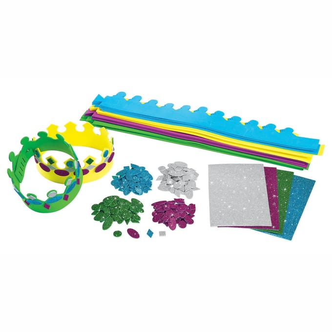 Colorations knutselpakket kroontjes maken - creatieve set voor kinderen 16 stuks.