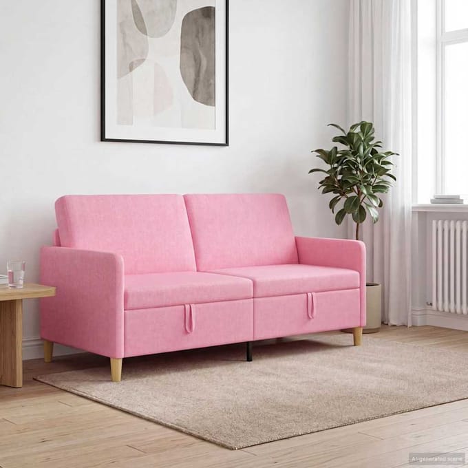 vidaXL - Sofa - met - Opbergruimte - Roze - 172 - x - 78 - x - 87 - cm - Polyester