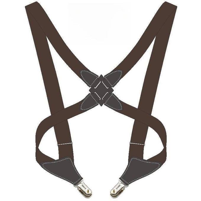 Elastische Bandclip, Zijclip Kruis Volwassen Heren- en Damesbretels gray