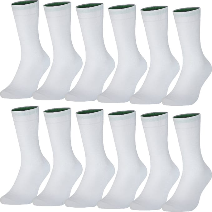 Bamboe Sokken Naadloos - 12 paar - Unisex - Wit - Maat 35-40