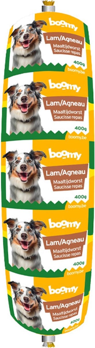 Boomy - Maaltijdworst - Hondenworst - Vers vlees - Lam - 6 x 400g