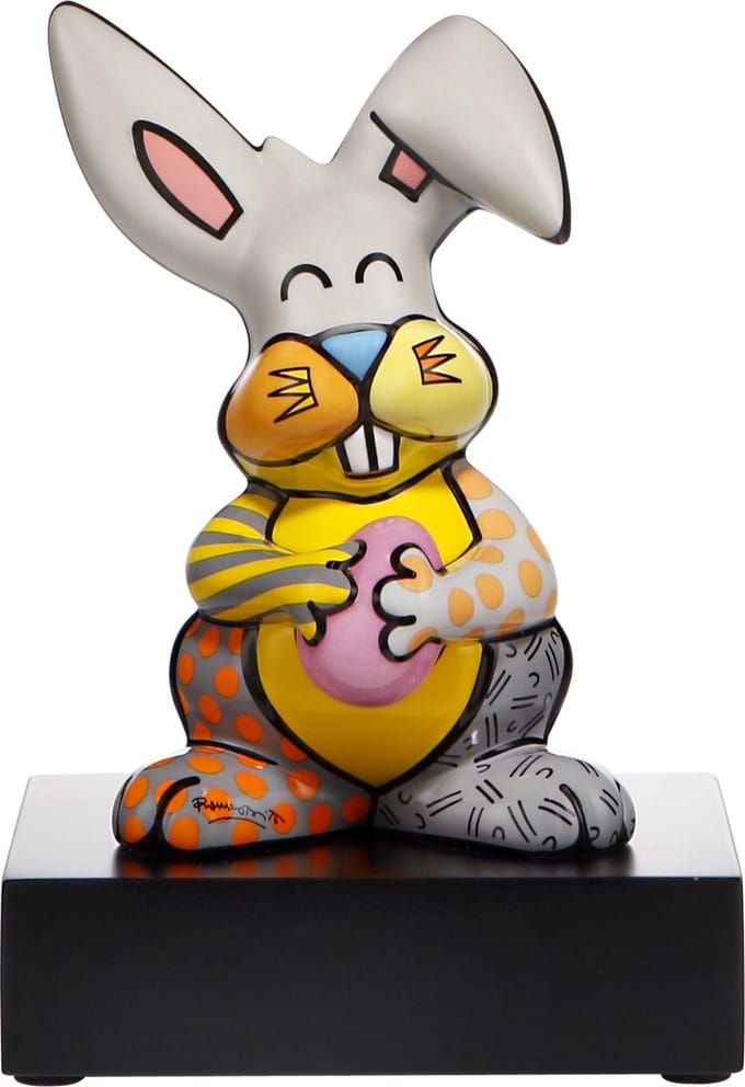 Goebel - Romero Britto | Decoratief beeld / figuur Grey Rabbit 23 | Porselein - Pop Art - 23cm