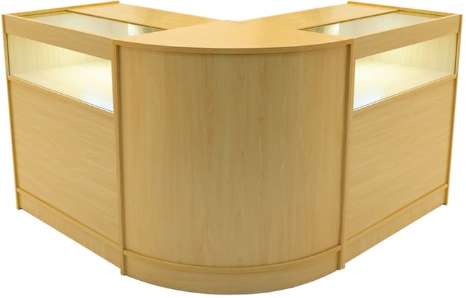 Iris led winkel toonbank set - esdoorn - h90cm - set van 2 b900 & cm60
