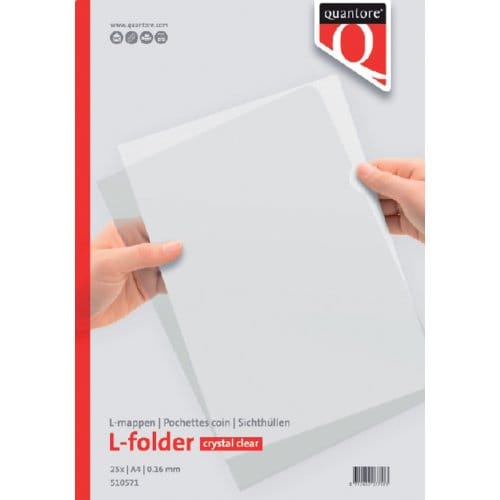 Insteekmap L-model Quantore A4 PP 0.16mm glad 25 stuks