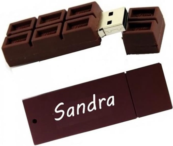 Chocolade 128GB 3.0 usb stick met naam