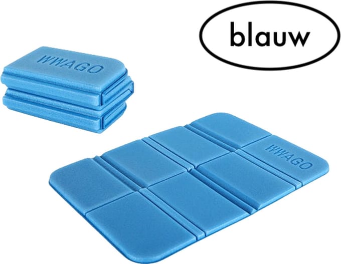 Camping zit matje - Picknick kussen - vouwkussen - Seat pad - Blauw