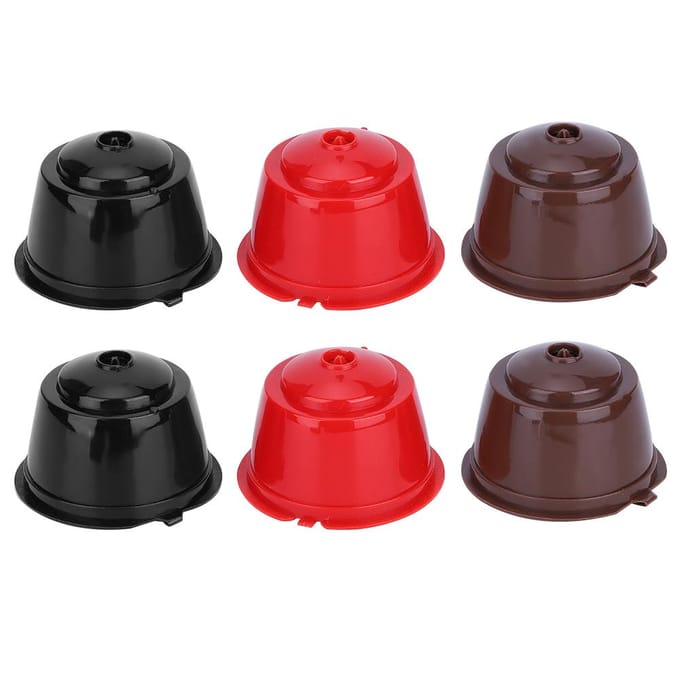 Herbruikbare Navulbare Koffiecapsule Filterbeker met Lepel Borstel Set Café Gereedschap voor Dolce Gusto black