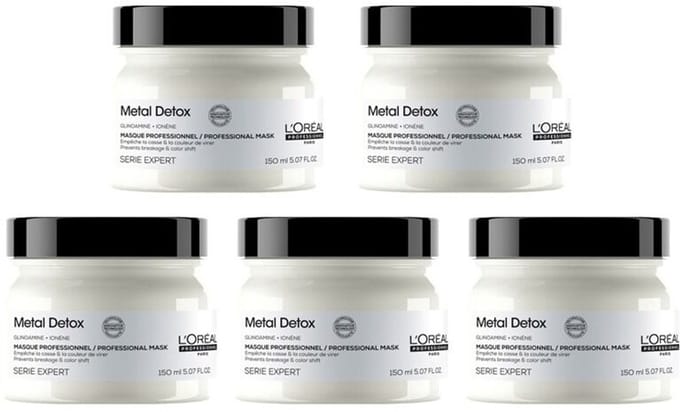 5x L'Oréal Professionnel Metal Detox Mask 150ml