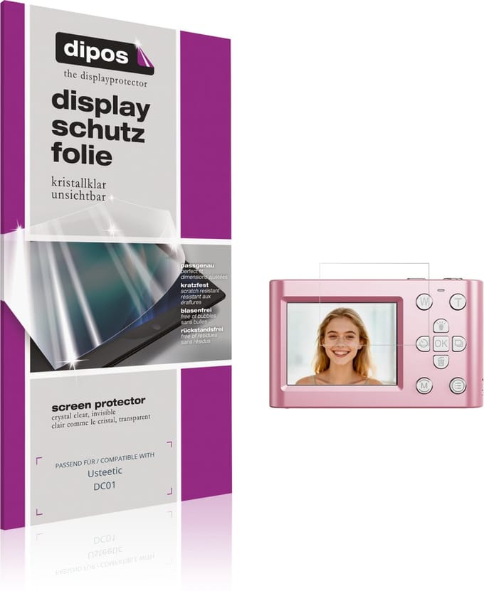 dipos – 4x Beschermfolie geschikt voor Usteetic DC01 | Krasbestendige & heldere Screenprotector Ultra-Thin