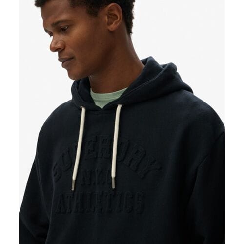 Superdry Athletic Embossed Oversized Hoodie Black Grootte: Xxl