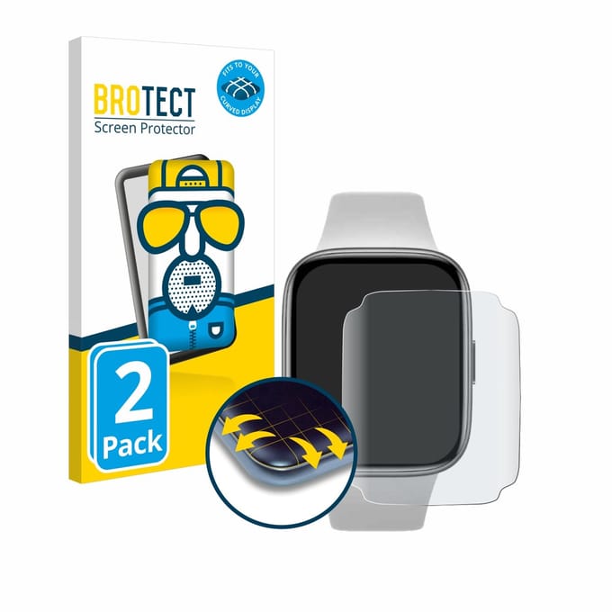 BROTECT - Screenprotector voor Xiaomi Redmi Watch 3 Active - Folie Beschermfolie matte volledig dekking 2 Stuks