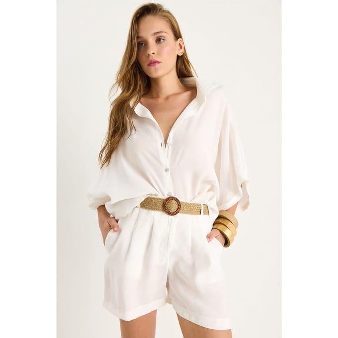 Hoge Taille Geknoopte Twee-Delige Coord Set