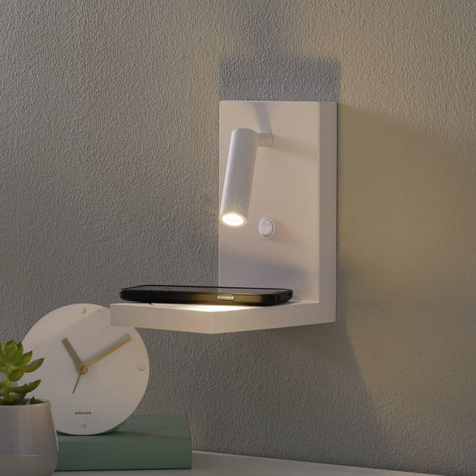 Mantra Iluminación Zanzibar LED wandlamp met leeslampje, wit
