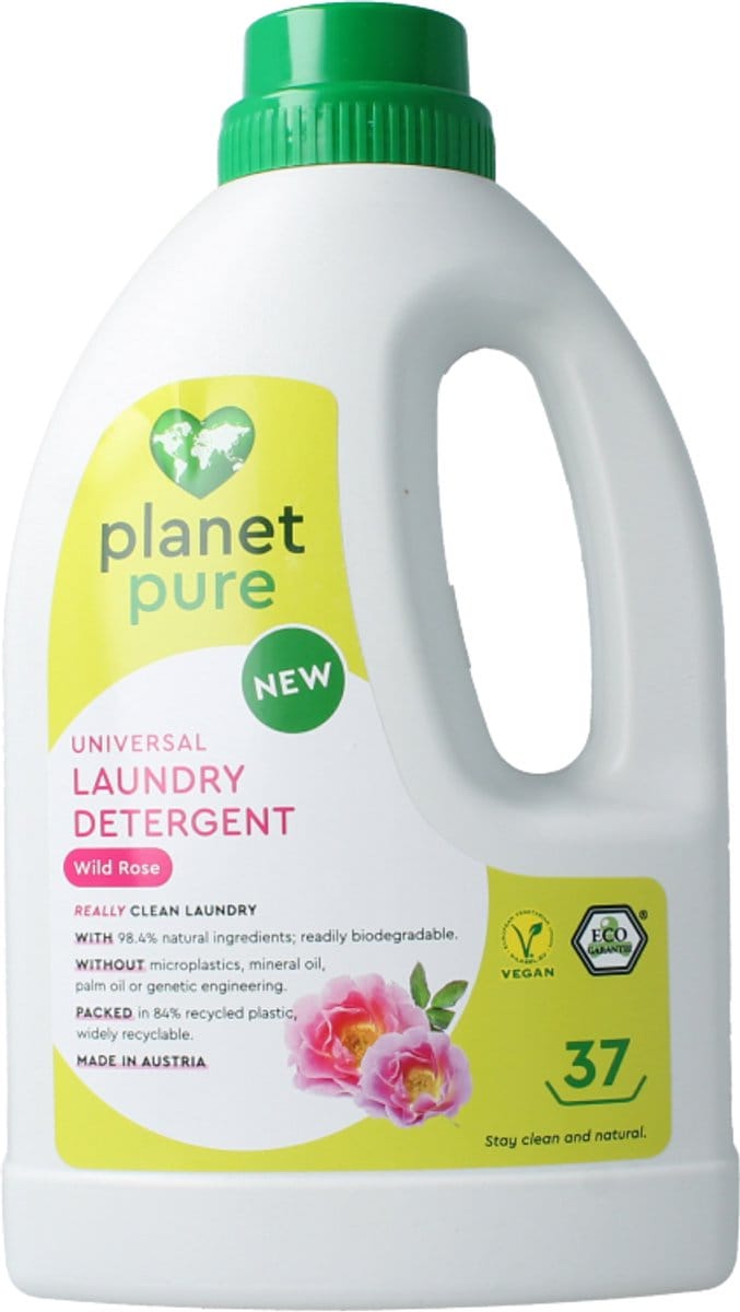 Planet Pure Wasmiddel vloeibaar universeel wild rose 1480 Milliliter