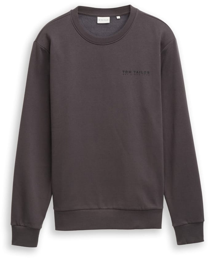Tom Tailor - Sweatshirt met logo-print - Maat S - Tarmac Grey