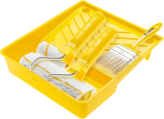 Topex Serie - Emulsie Verfset - 4-delig - 18 cm Emulsie Roller - 10 cm Emulsie Roller - 2" Penseel