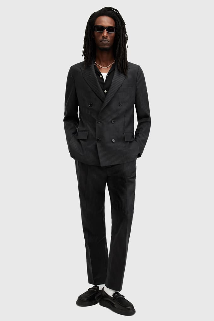 AllSaints Langton Blazer Charcoal Grey Größe: 36 | Blazer Outlet | Herren | Schwarz