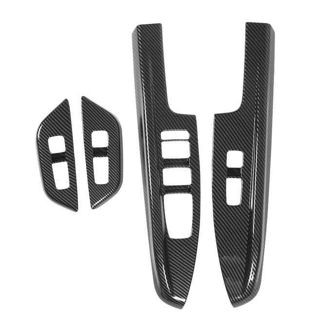 4 Stuks Deur Raambedieningspaneel Cover Koolstofvezel Stijl Raamlifter Decor Vervanging voor Kia black