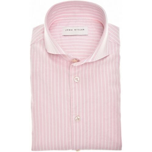 John Miller Overhemd Organic Cotton Oxford Stripe Licht Roze / male