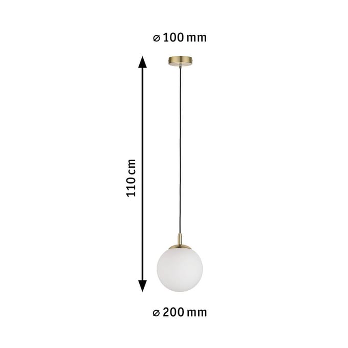 Neordic Hanglamp Menja E27 max. 20W Wit, Messing geborsteld dimbaar Glas, Metaal