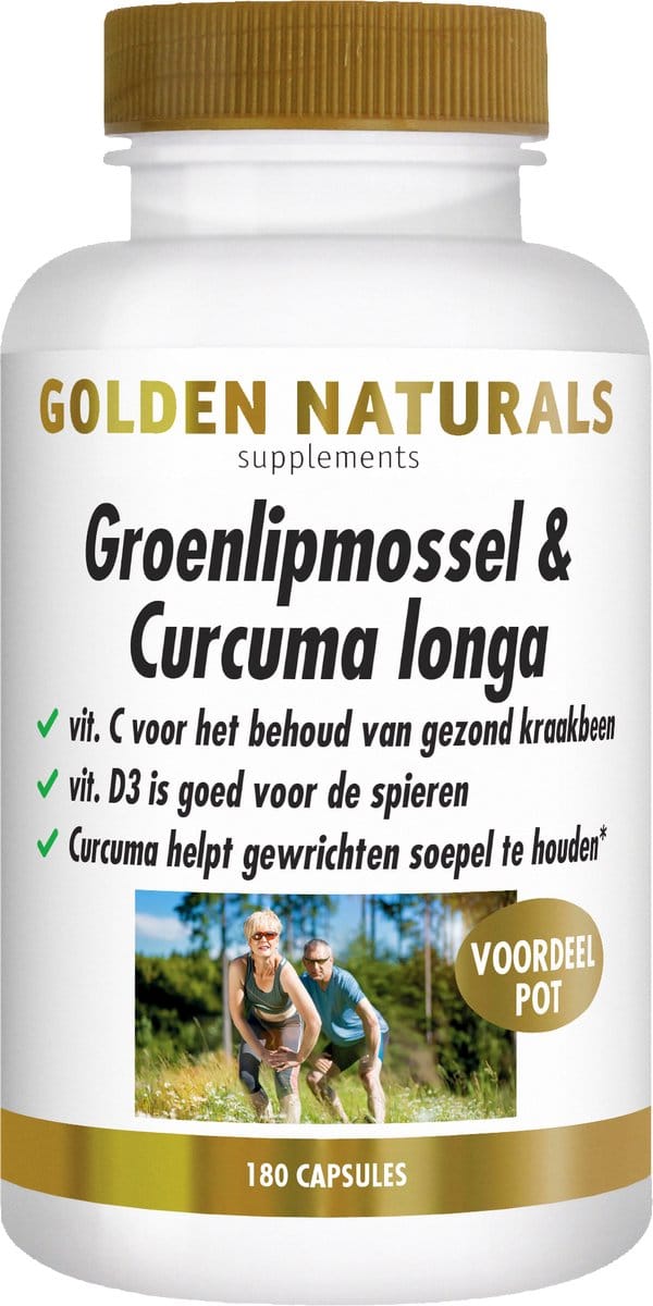 Golden Naturals Groenlipmossel & Curcuma longa (180 capsules)