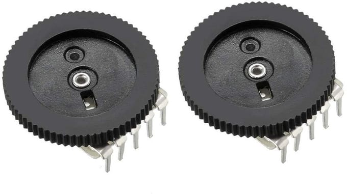 Variabele Weerstand - Duplex Potentiometer - Elektronische Projecten - Dubbele Taper - 2 stuks - Zilverkleurig