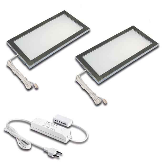 Hera LED meubelverlichting Sky 2-set 4.000K roestvrij staal