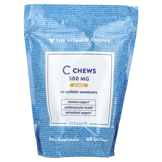 The Vitamin Shoppe, Pastilles à croquer Vitamine C, Orange, 500 mg, 60 pastilles molles à croquer