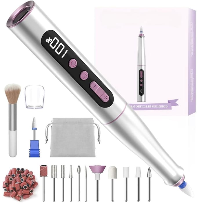 Core® Elektrische pedicureset - Professionele pedicureset – Nagelboor - Wit - 21cm x 21cm x 168cm