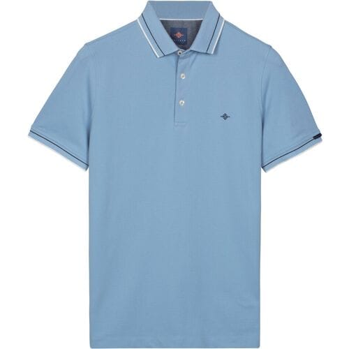 Baileys Polo Subtle Two-Tone Solid Fine Tipping Detail Sky Blue / male