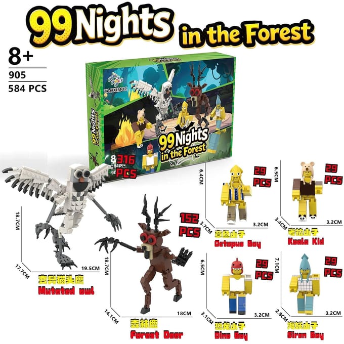 99 Nachten in Het Bos Blokken Speelgoed Horror Hert Baksteen Figuur 99 Nachten in Het Bos Bouwblokken voor Kinderen Constructie Speelgoed