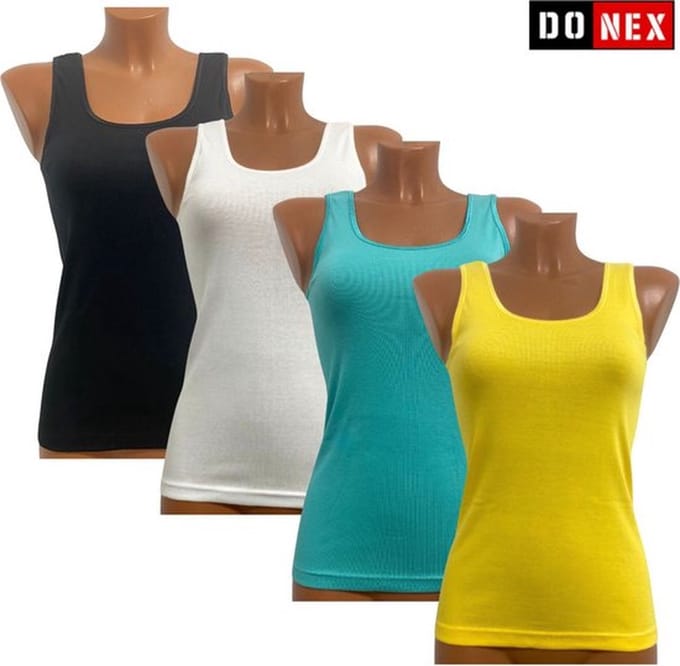 4 Pack Top kwaliteit dames hemd – 100% katoen – Lana - Maat XL/XXL