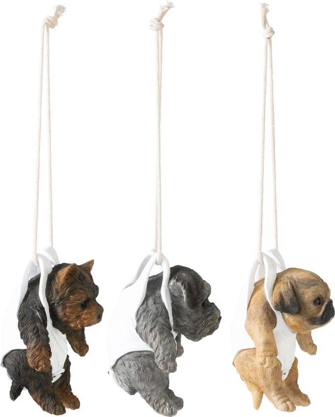 J-Line figuur Hond + Luier - polyresin - mix - 3 stuks