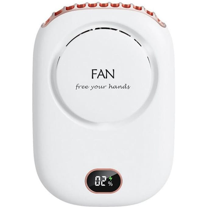Draagbare Hangende Nekventilator, 2000mAh Draagbare Mini Ventilator, Batterijgevoed USB Oplaadbare 3 Snelheden Luchtkoeler voor Buitenreizen wit