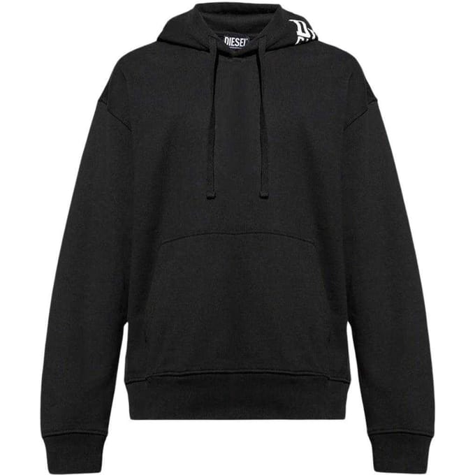 Diesel Heren Rugbedrukking Logo Hoodie (Zwart)