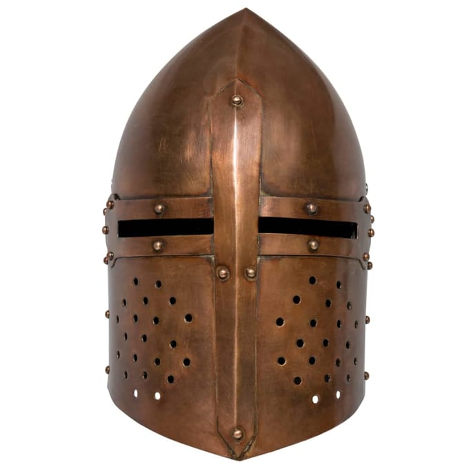 vidaXL Ridderhelm middeleeuws replica LARP staal koperkleurig