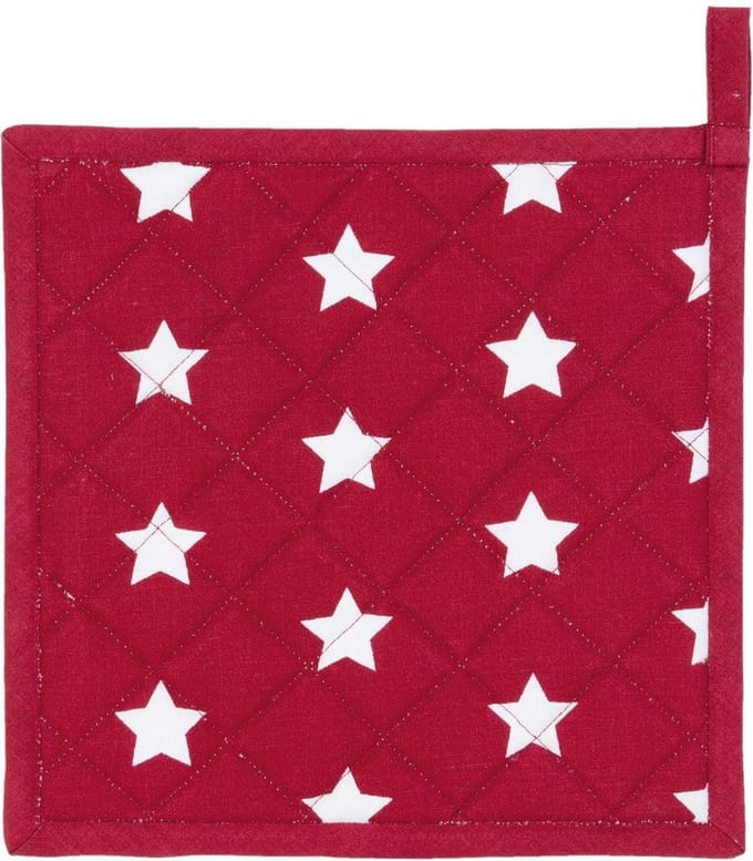 Clayre & Eef Pannenlap CAS45R 20*20 cm - Rood Katoen Afgiet Pannenlap Afgiethulp Pannelap